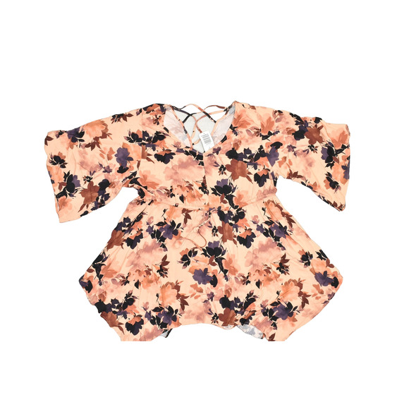 NEW Torrid Women's Plus Size 2 Floral V-Neck Top Tunic with Criss Cross Back - Picture 1 of 8